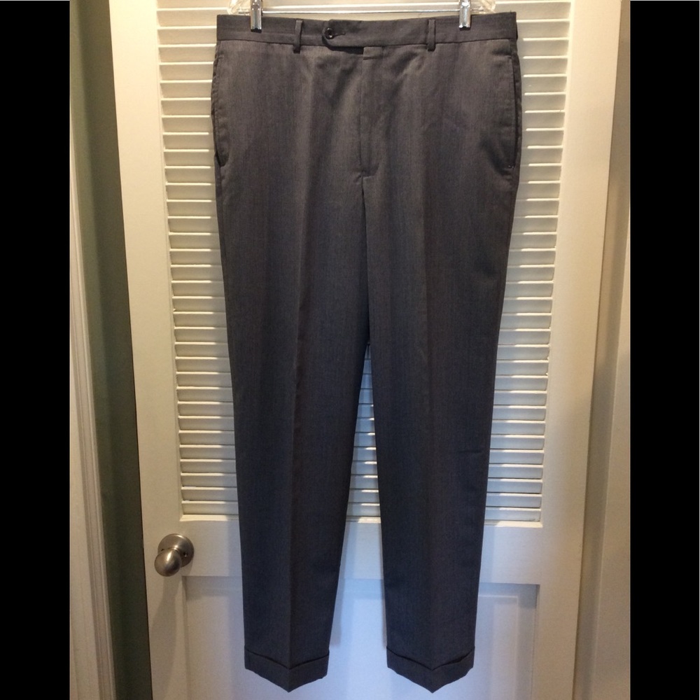 Jos A Bank Dress Gray Cuffed Slacks Pants